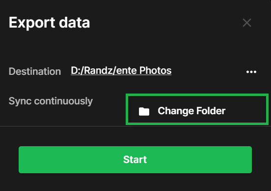 Ente - Export in progress